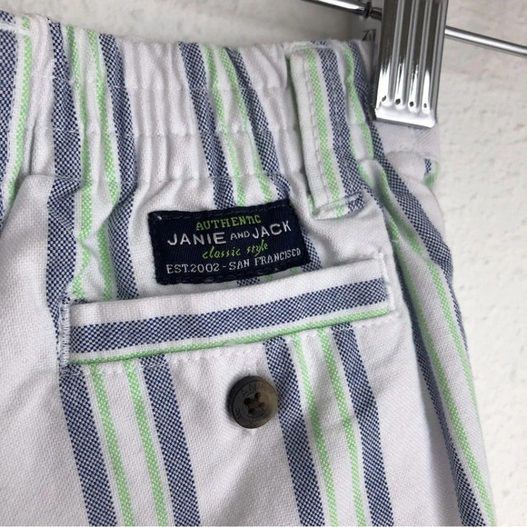 NWT Janie and Jack shorts white with blue & green stripes size 3-6 months - Picture 10 of 11